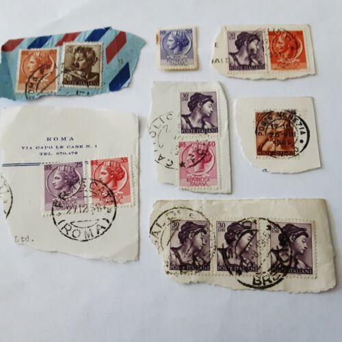 1960s Italian 10 25 35 40 55 80 lire stamps - Afbeelding 1 van 3