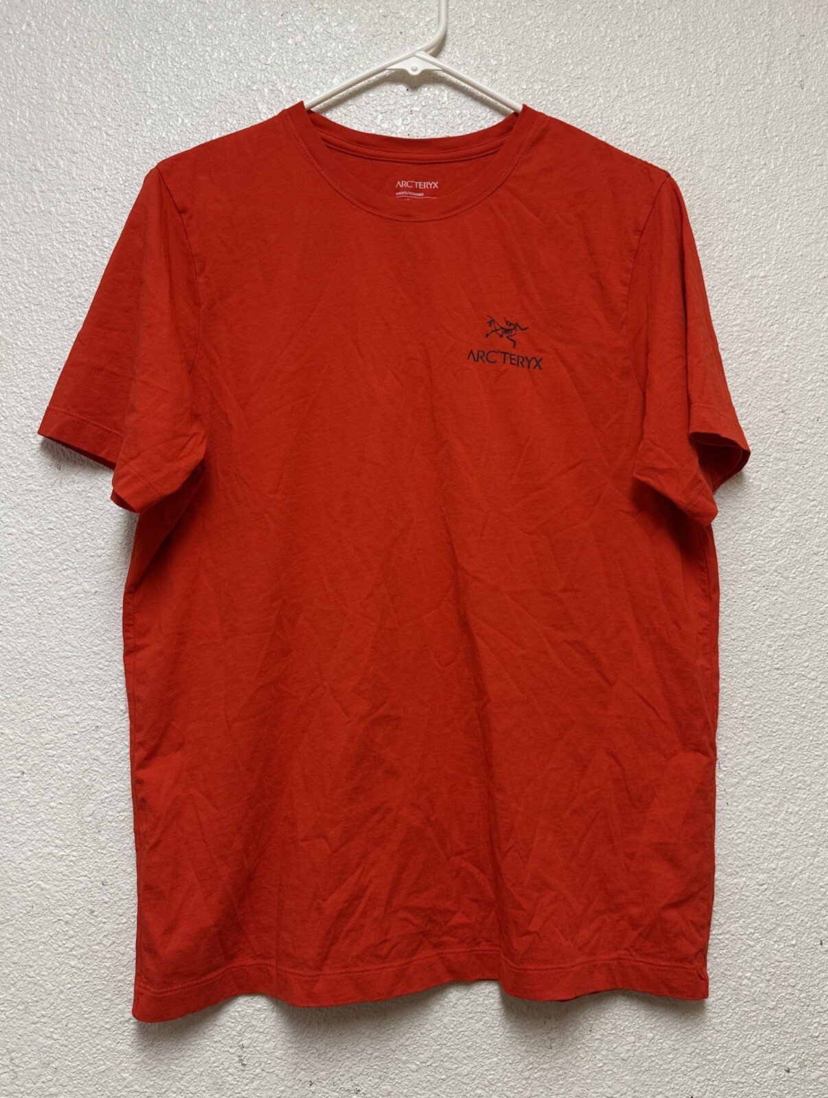 ARC'TERYX T shirt uomo Arc’teryx emblema logo arancione manica corta cotone outdoor taglia M