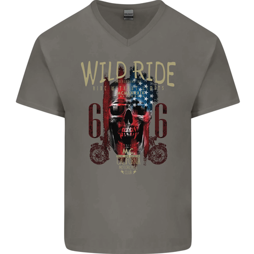 T-shirt Manches Longues Motard Homme - Design Crâne Et