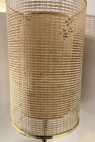 Mid Century Double Shade Lamp Pressed Parchment Paper Butterflies Works Vintage - Picture 9 of 22