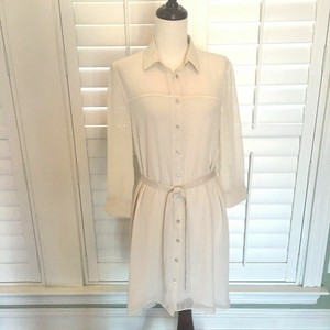 high low button down shirt dress
