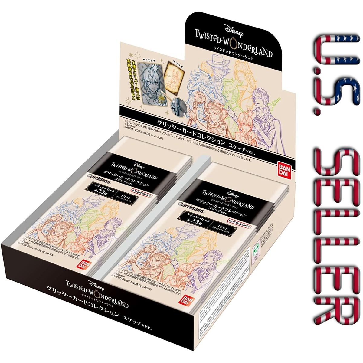 Disney Twisted Wonderland Glitter Card Collection Sketch Ver. BOX