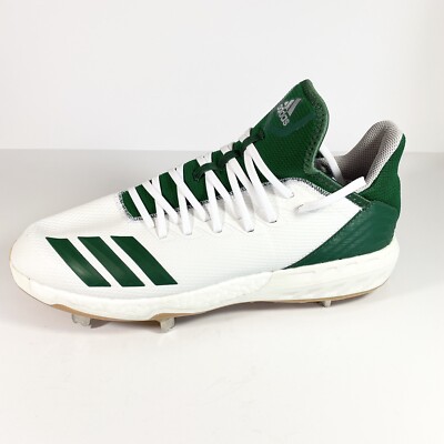 Adidas Boost Icon 4 Baseball Cleats Metal Mens Size 12.5 White Green CM8475 New