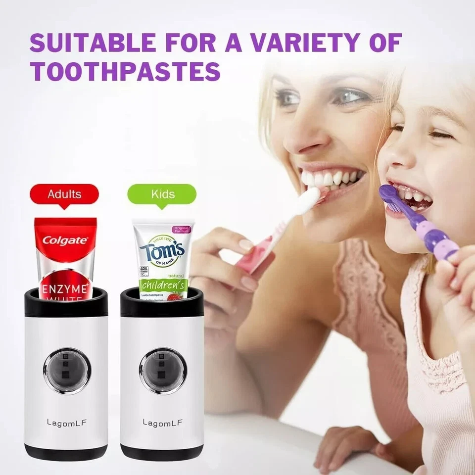 Dispensador automático de pasta de dientes UV con sensor montado en la pared para niños y adultos Foto 2 de 4