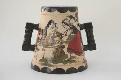 Bemalte Vase Art Basque Gaitaud Pau