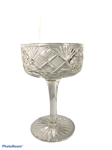 Vintage German Leaded Crystal Dessert Cup Beautiful Pattern