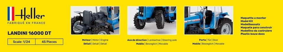 Modello Trattore Landini 16000 DT 1/24 - Heller Starter Kit 57403 - Immagine 4 di 4