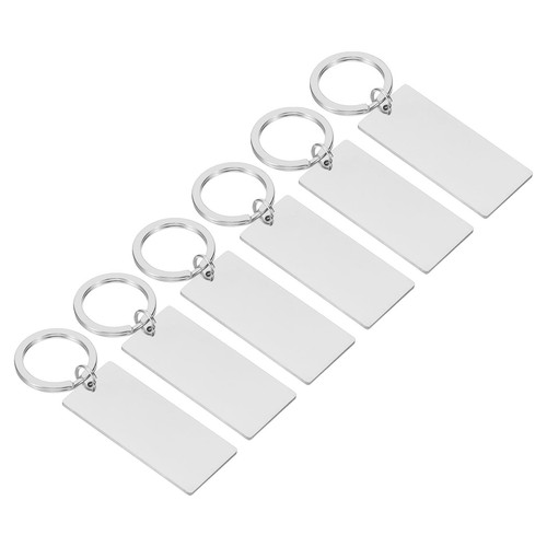6Pcs Metal Stamping Blanks, Metal Keychain Blanks Rectangle Stamping Tags Bla...