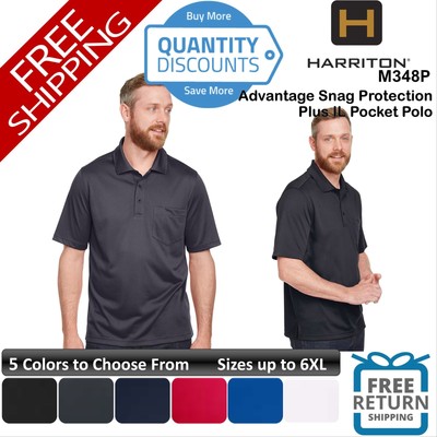   Harriton Men Advantage Snag Protection Plus IL Pocket Polo Up To 6XL M348P
