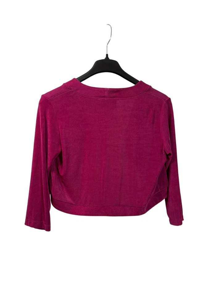 Vintage Y2K Slinky Brand Womens Cropped Open Front Cardigan Shrug S Fuchsia Pink - Image 2 of 4