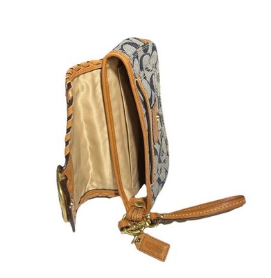 3 Pc COACH 11781 Bleecker Denim C Bucket Bag Wristlet Floral