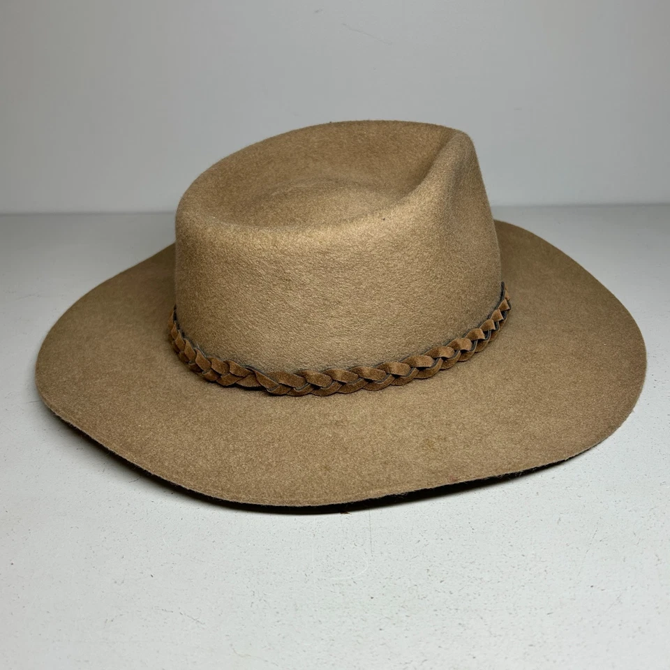 The Great Australian Hat Co. Trilby Sombrero Marrón Suave 6 7/8 56 Hecho en Australia Foto 4 de 4