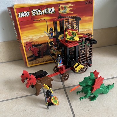 Lego System 6056 - komplett - Der Drachenwagen Wagon 1993 Ritter Castle