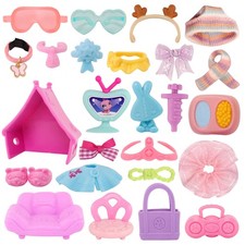 15 pcs Random Accessories For LPS Pet Figure Collar Radio Glasses Skirt Kid Gift