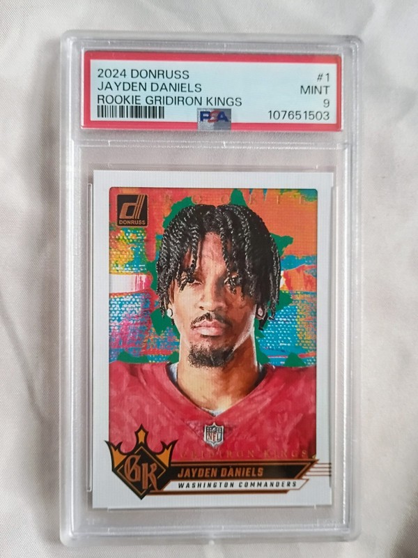 Jayden Daniels RC #1 Commanders PSA 9 Panini 2024 Donruss Rookie Gridiron Kings