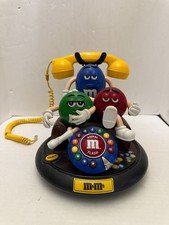 Vintage Red Green  Blue M Ms Animated Push Button Landline Novelty Telephone