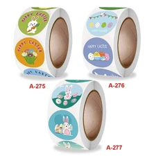 500pcs Happy Easter Stickers Roll 25mm Wide Decorative Label for Small Business