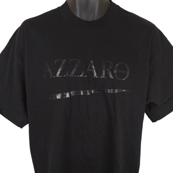 Vintage Azzaro Paris T Shirt Mens Size XL Black 90s Cologne Made