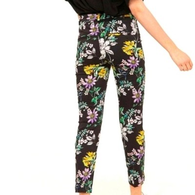 womens patterned cigarette trousers H&M Floral Print Cigarette Trousers Women's Pants Size 12