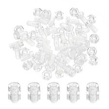 50 Set M6x12mm Plastic Screws with Nuts Phillips Round Head Bolts Transparent