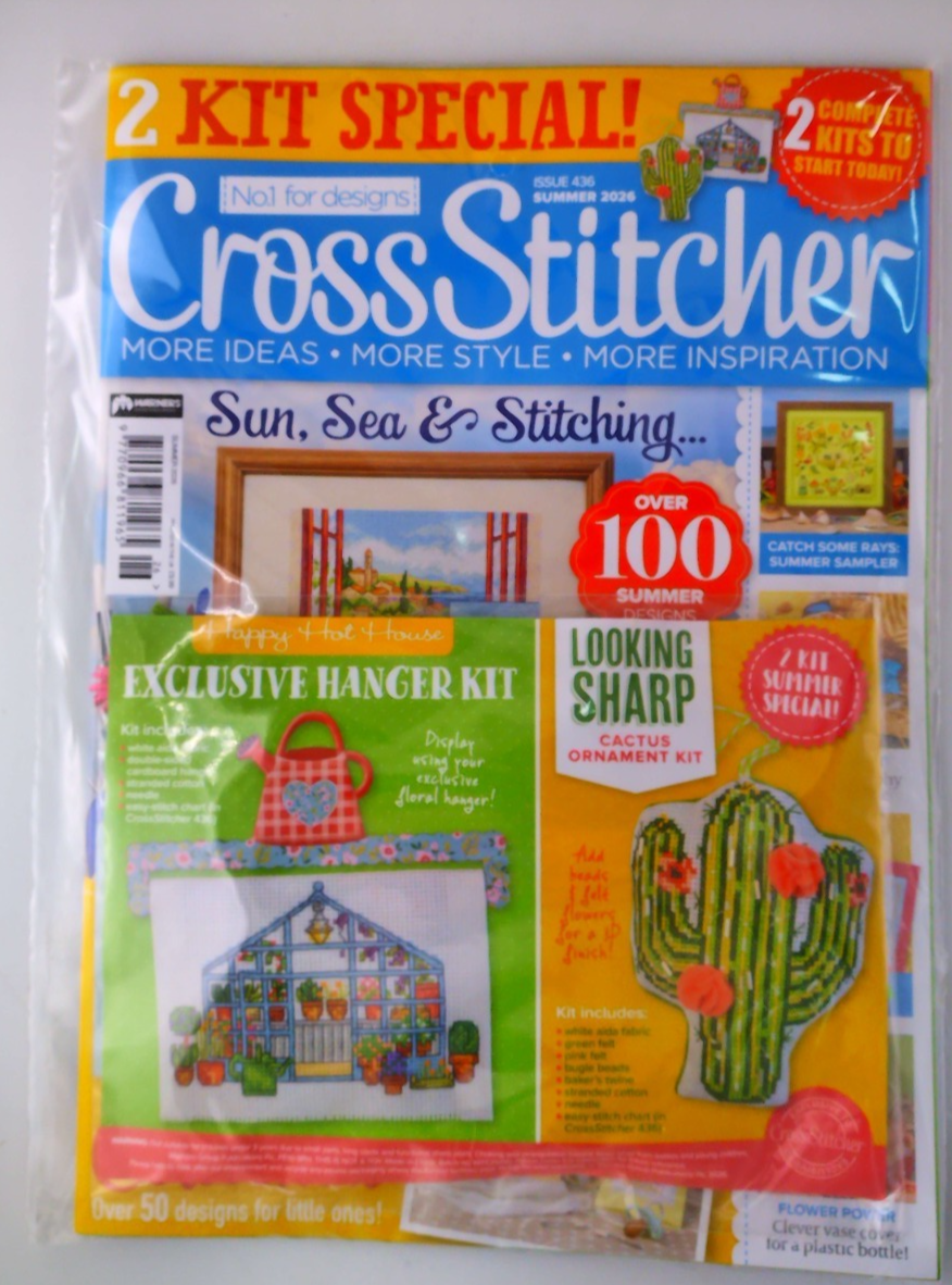 Cross Stitcher magazine Summer 2026 Sun Sea, Nursery, Flower Power