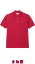 NWT Lacoste Men  s Red Short Sleeve Polo Shirt Size 8 or 3XL US .See Photos