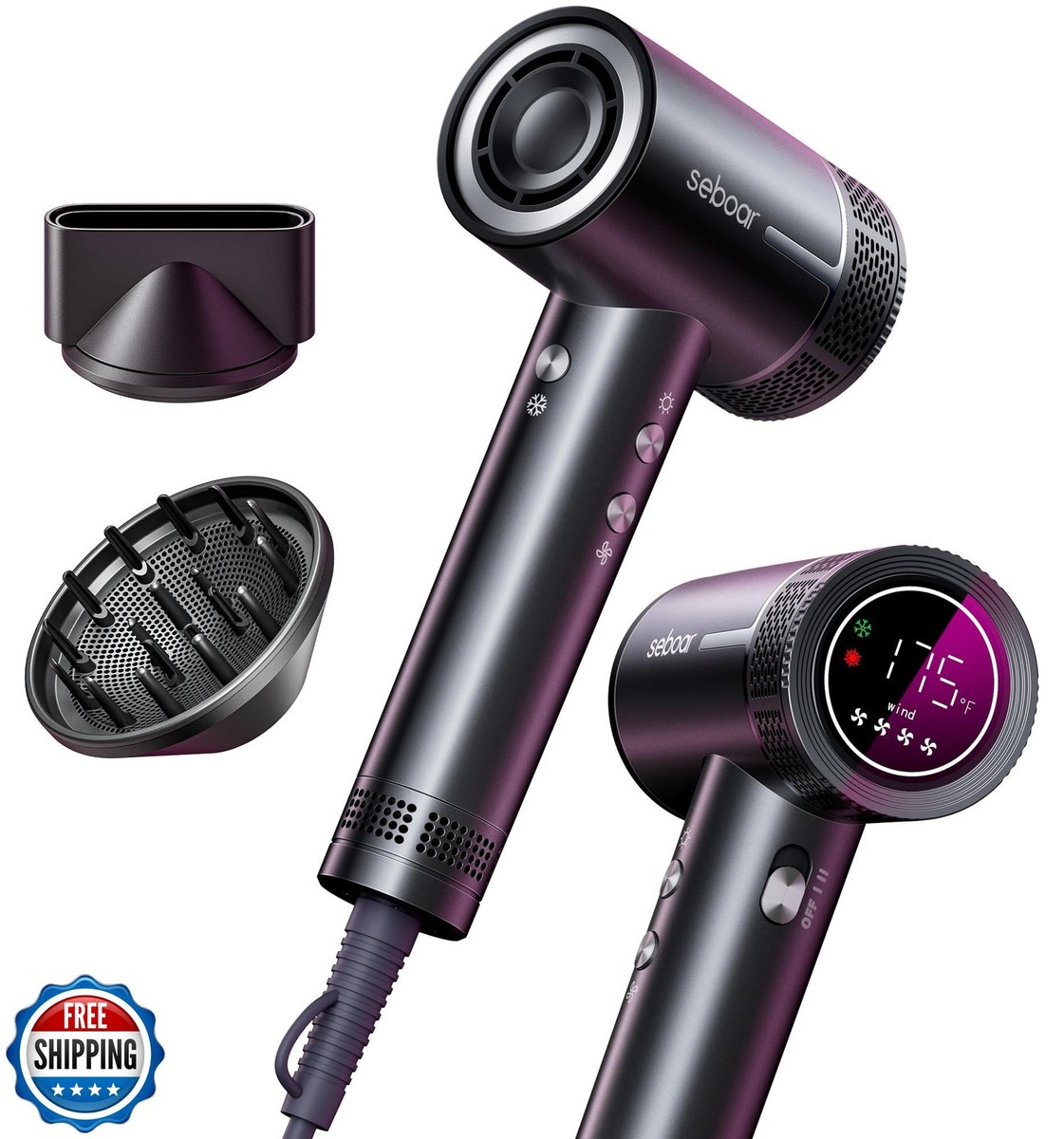 seboar High-Speed Ionic Hair Dryer with Diffuser