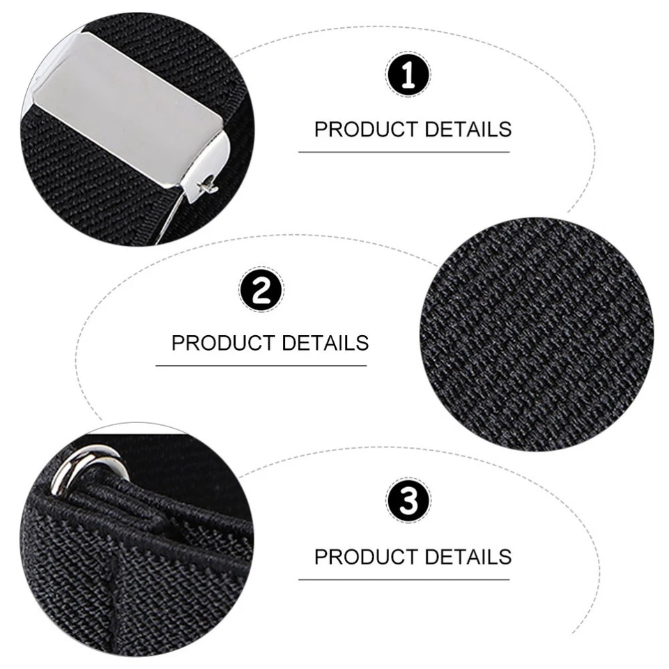  2 Pairs Elastic Straps Shirt Sleeve Holders Women Adjustable Garters - Immagine 4 di 4