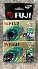 LOT OF 2 NEW SEALED FUJIFILM VHS-C VIDEO CASSETTE TAPES FOR CAMCORDER TC-30 NEW