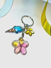 Resin Flower Ice Cream Keychain Cute Cartoon Style Bag Charm Handmade Gift