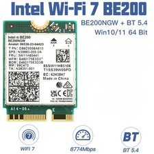 Intel WiFi 7 BE200NGW M.2 NGFF 802.11be BT5.4 Wireless Network Card for Win10/11