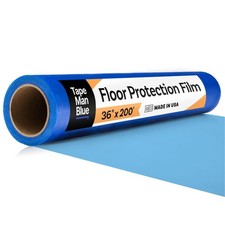 Floor Protection Film, 36 x 200', Made in USA, Blue Self Adhesive Floor Protecto