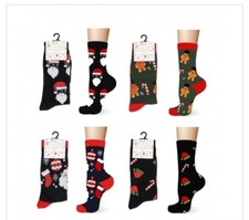 Mens Christmas Patterned Cotton Rich Socks