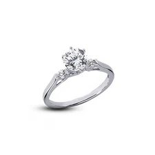 1.69 CT E SI2 Round Natural Certified Diamonds 18K Gold Classic Three-Stone Ring
