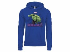 FELPA HULK Avengers blu royal Con Cappuccio ORIGINALE Bimbo/a  Nuovo ufficiale