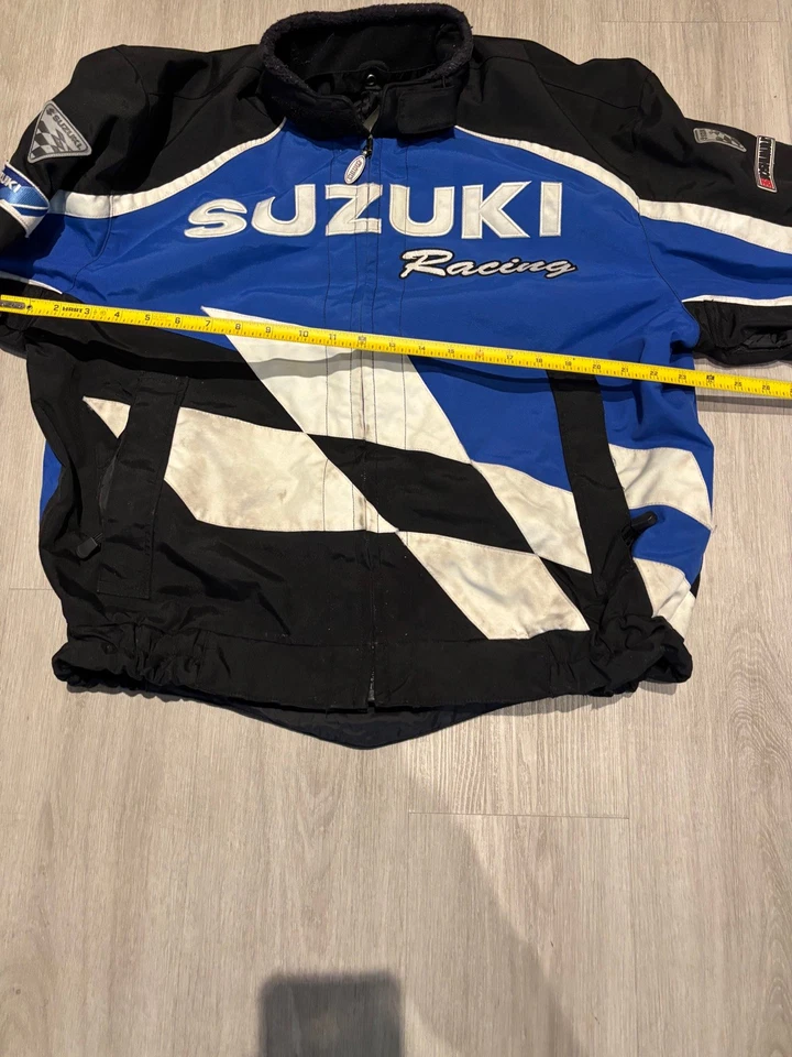 Chaqueta de carreras Suzuki negra y azul para hombre talla L Foto 4 de 4