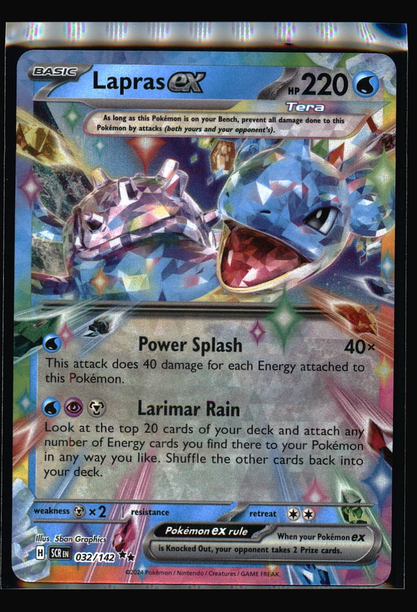 Lapras ex 32/142 Double Rare Stellar Crown Pokemon Holo Near Mint