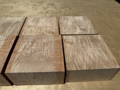 1 Pc.  Figured Curly Maple Creative turning pc 6x6x3 
