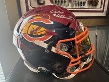 Caleb Williams Autographed Custom Ripped Bears/USC Painted Helmet By FSM. RARE