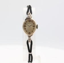 Vintage Wittnauer Diamond Deco Ladies Mechanical Wristwatch 5D3 Steel White GF