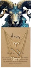 3 necklace set Aries horoscope astrology zodiac sign constellation symbol gold