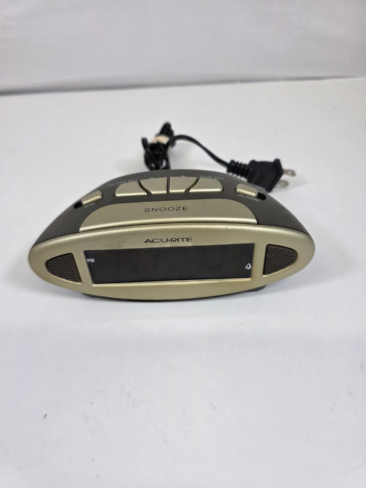 Electric Ac Powered Snooze Bedside Gold Compact Lcd