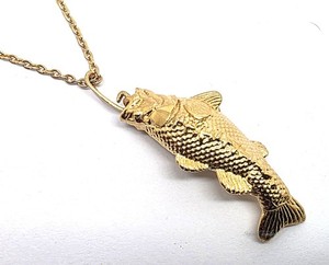 Authentic Fish Cremation Ashes Urn Pendant Memorial Keepsake Necklace Engraved Fishing