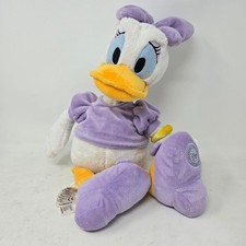 Disney Store Daisy Duck Plush Purple Outfit Bow 18 Inch Stuffed Animal Toy