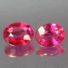 0.51CT CHARMING AA PAIR UNHEATED OVAL PINKISH RED RUBY NATURAL