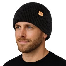 100 Merino Wool Beanie Warm Winter Hat for Men  Women   Stretchy Thermal Kn...