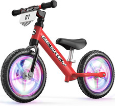 Toddler Balance Bike 2 Year Old: All-Metal Frame  12" Light-Up Wheels  Persona