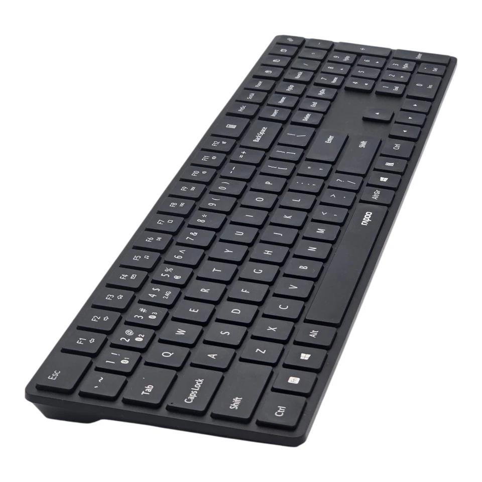 Rapoo Drahtlose Tastatur Wireless Bluetooth Keyboard 2.4GHz QUERTY Dongle - Bild 2 von 4