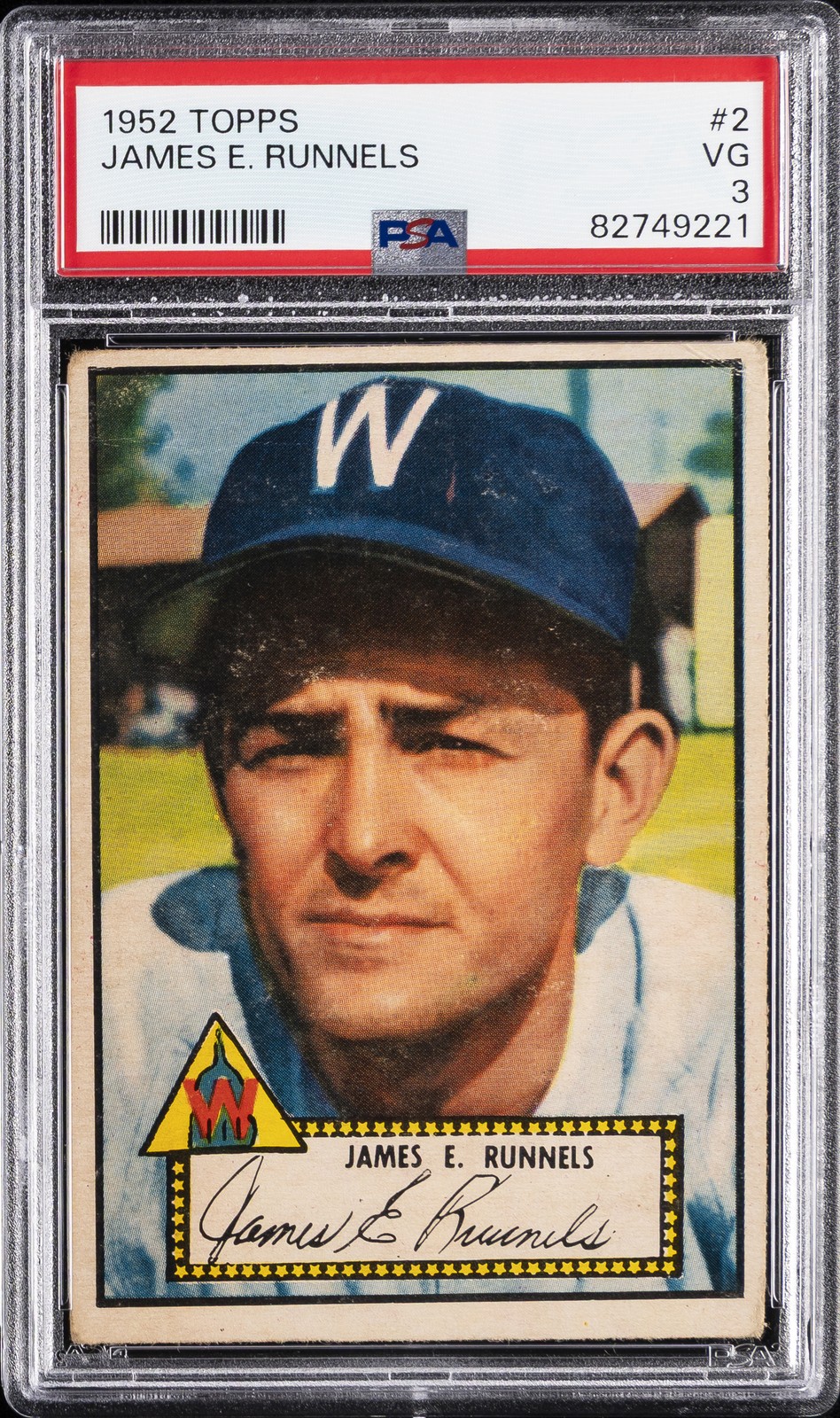 1952 TOPPS #2 JAMES E. RUNNELS PSA 3