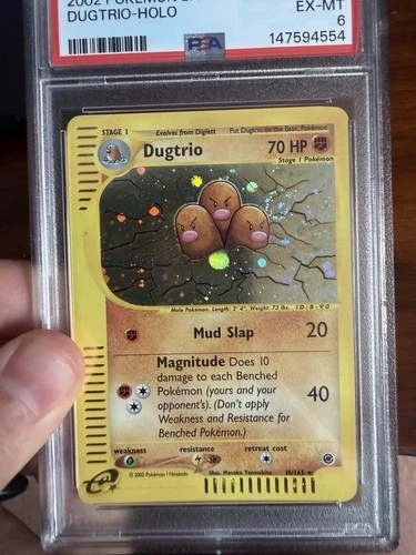 PSA 6 Dugtrio Holo Pokemon Expedition w SWIRL 10/165